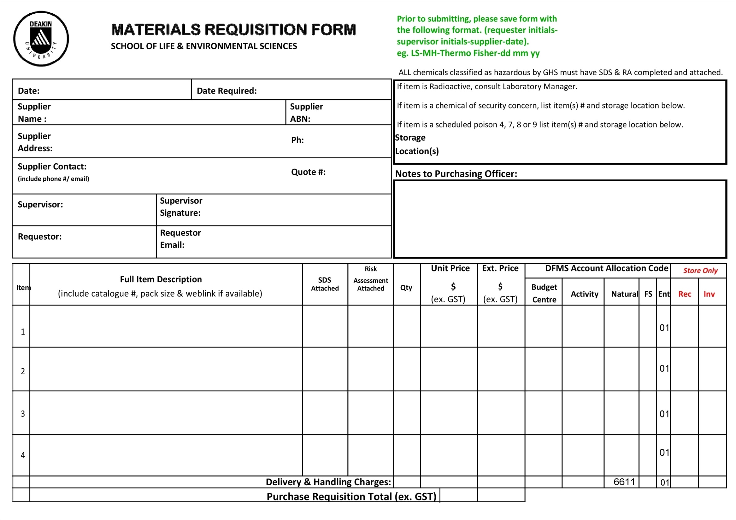 requisition forms