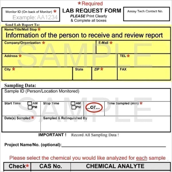 lab request forms