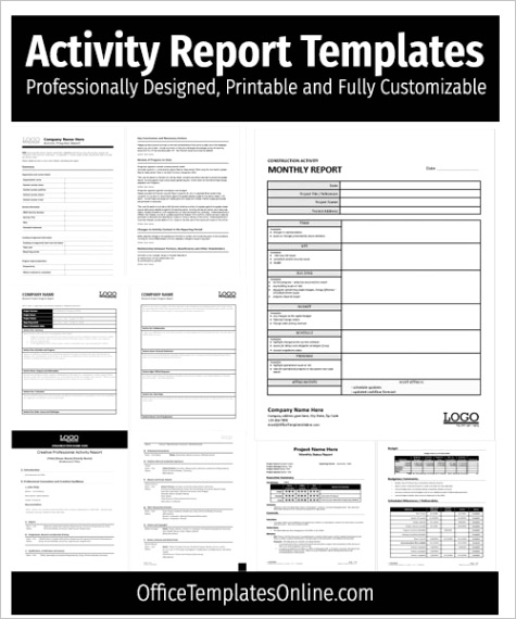 free activity report templates
