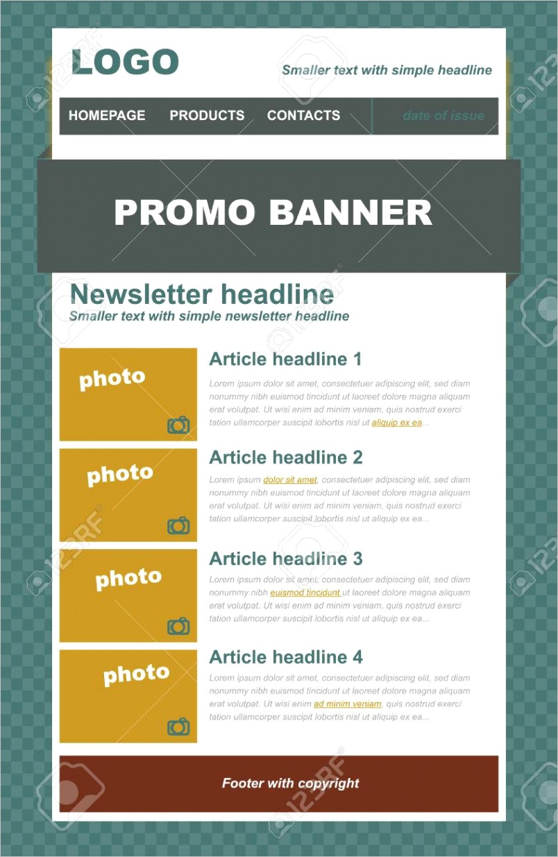 photo stock vector responsive newsletter template for business or non profit organization