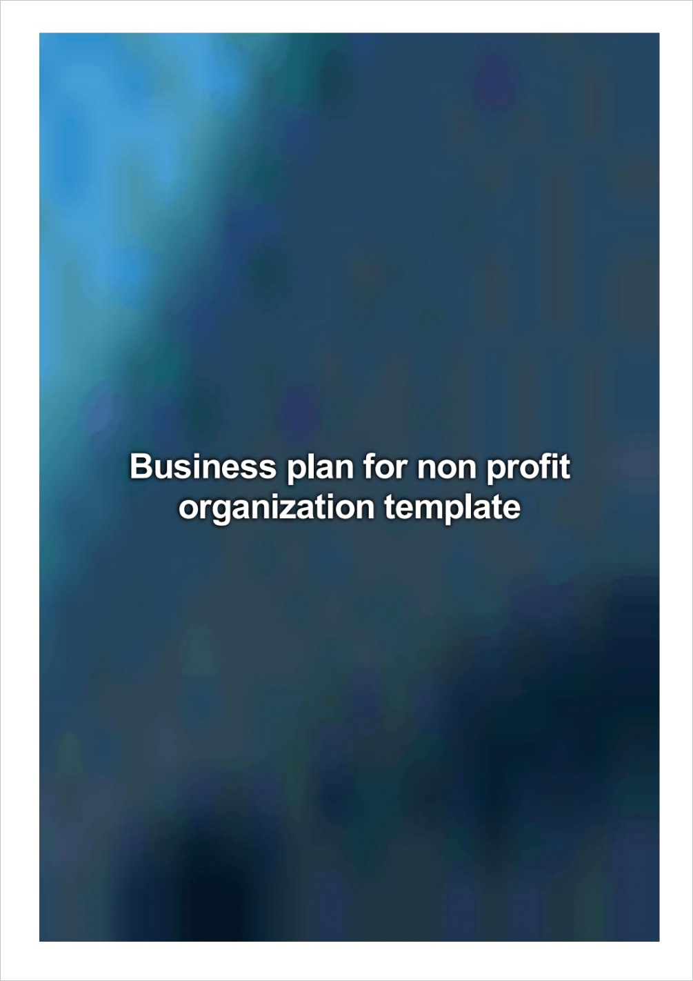 business plan for non profit organization template