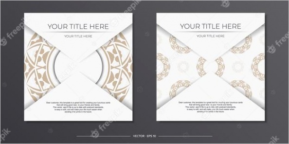 invitation template with space your text abstract patterns luxurious vector design postcard white color with beige patterns m