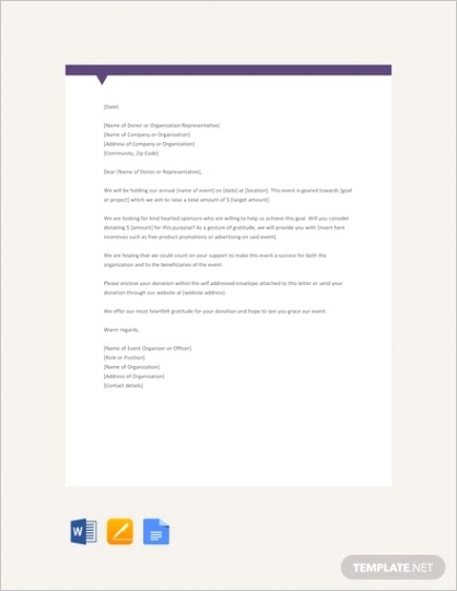 sample donation request letter templates