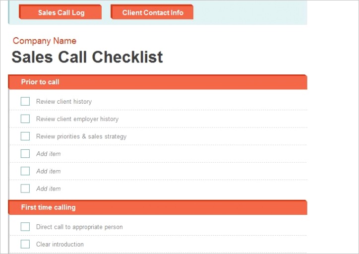 sales call report template