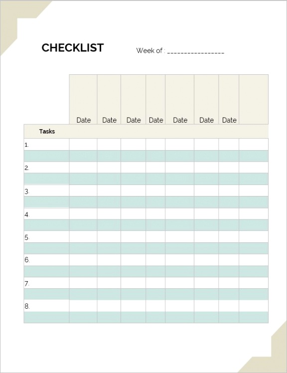 free printable checklist