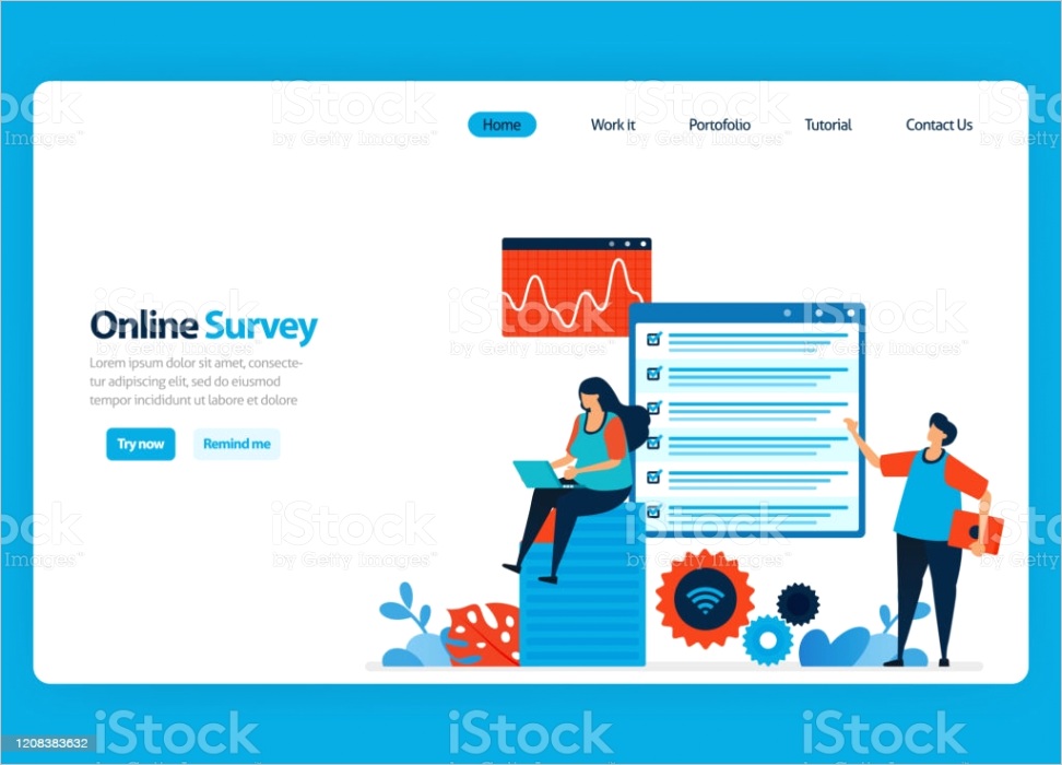 landing page design for online survey and exam filling out surveys with internet gm