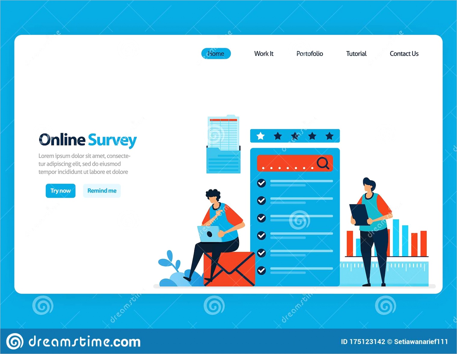 landing page design online survey exam filling out surveys internet validation software flat illustration document image