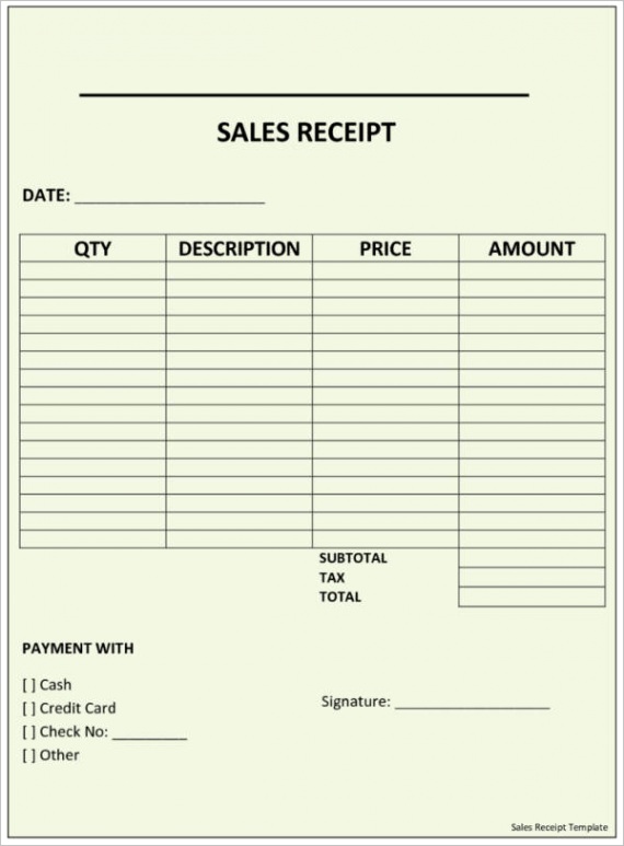 sales receipt templatesml