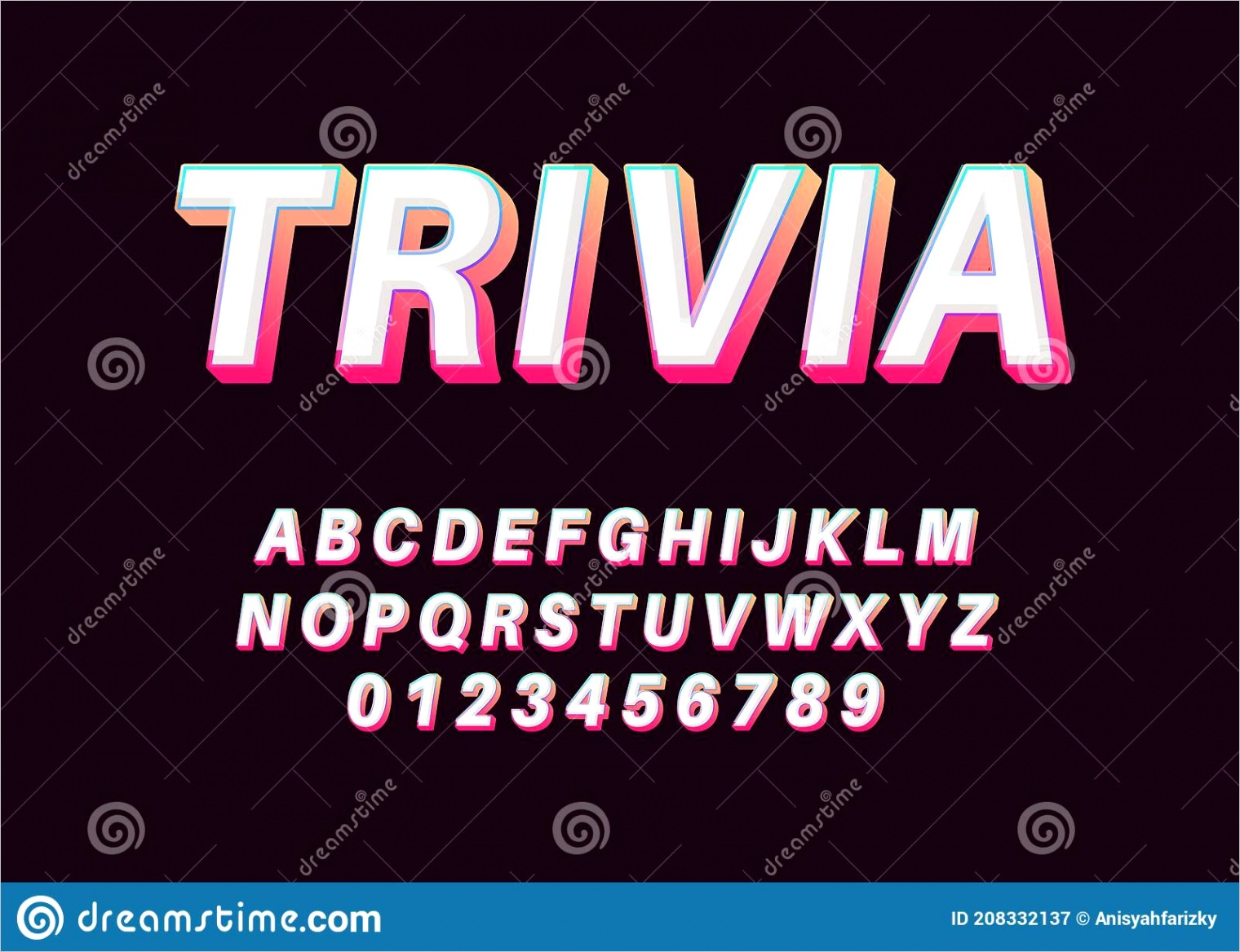 trivia white gra nt text effect font alphabet template quiz game show typography movie poster logo image