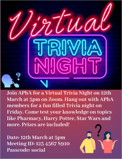 virtual trivia night design template