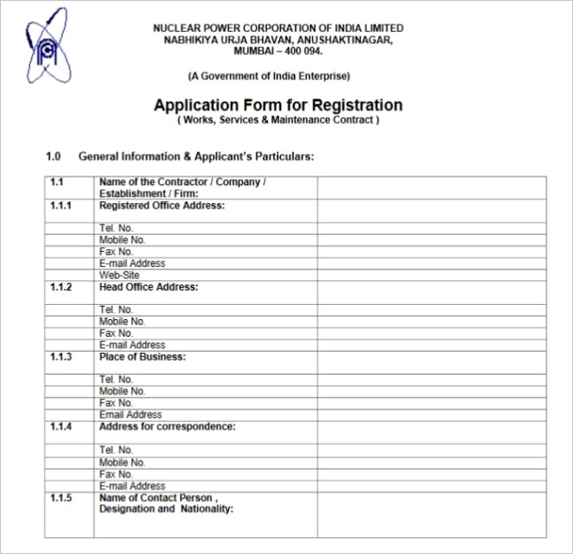 npcil vendor registration form ml
