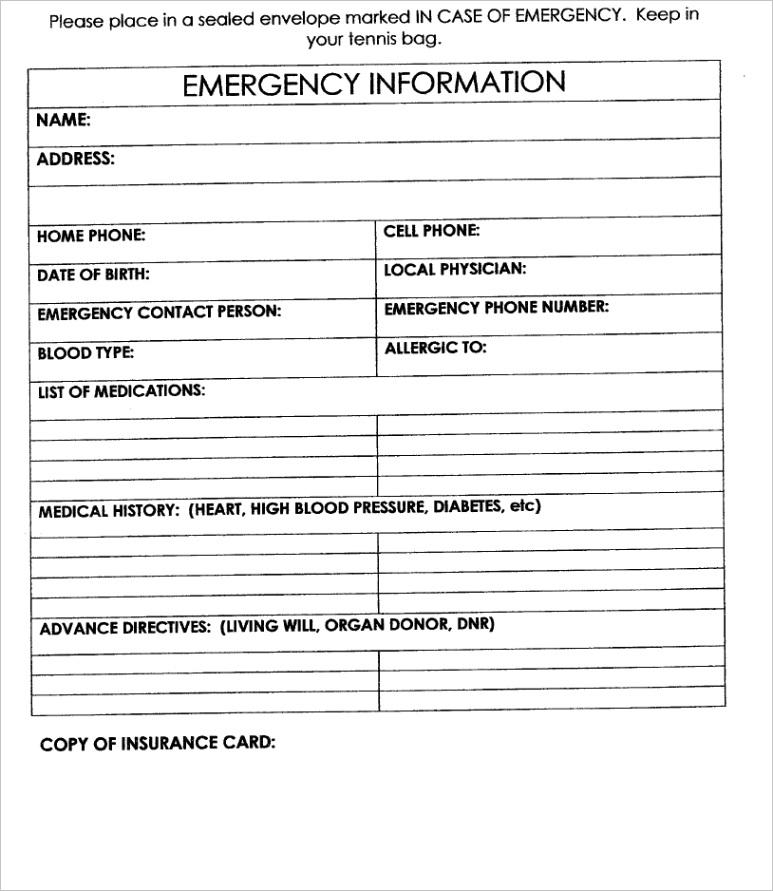 emergency contact formml
