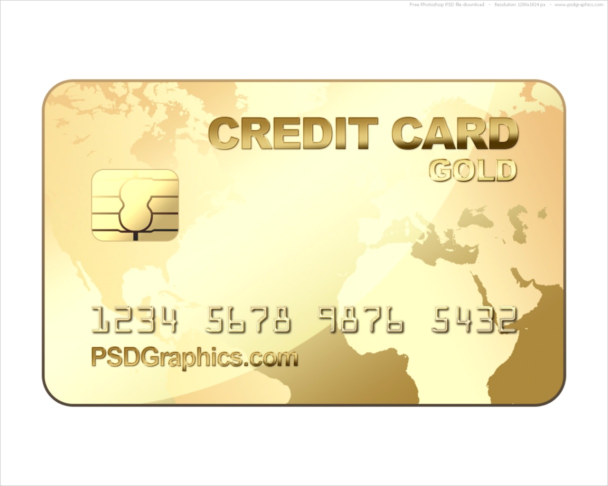 psd gold credit card template