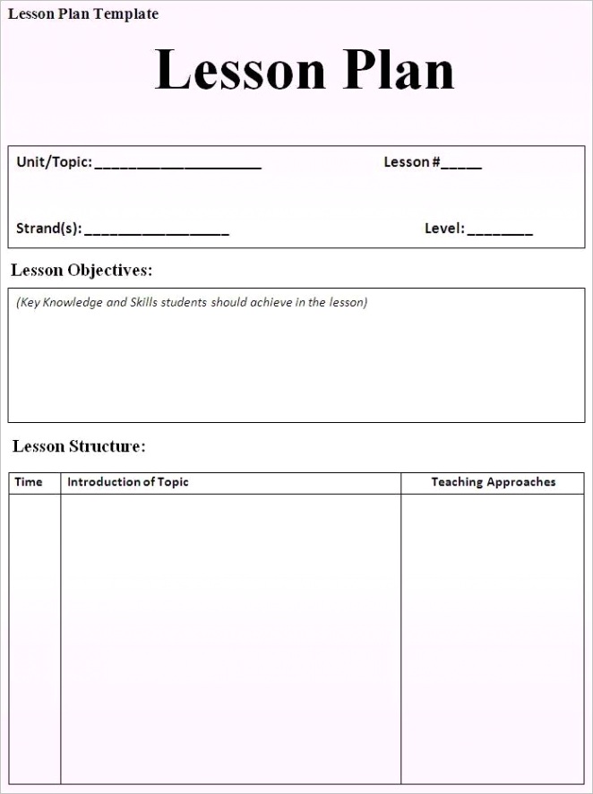 free printable lesson plan template