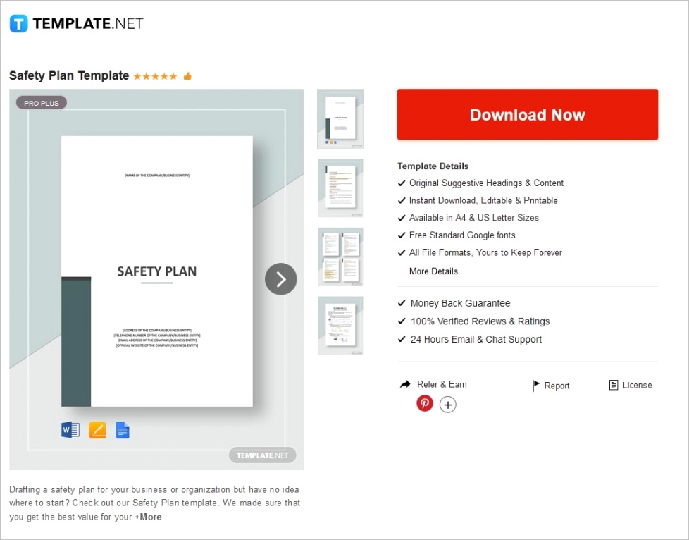 looking for a free safety management plan template