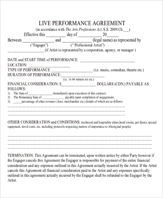 performance agreement contractml