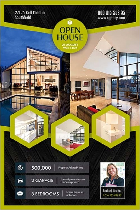 open house real estate free flyer template