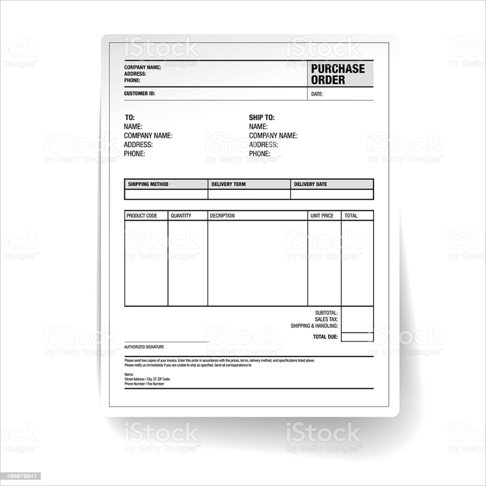 purchase order template vector gm