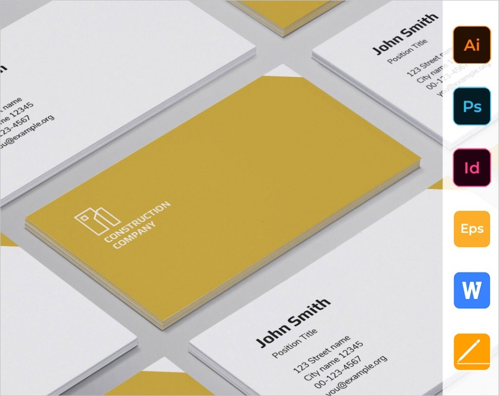 construction pany business card