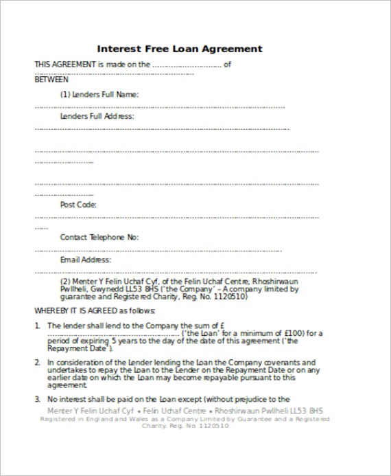 loan agreement form templateml