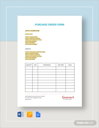 purchase order exampleml