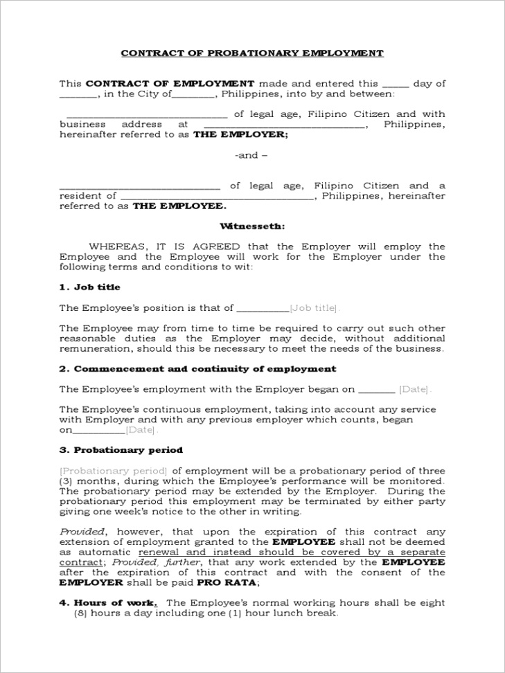 Temporary Employment Contract