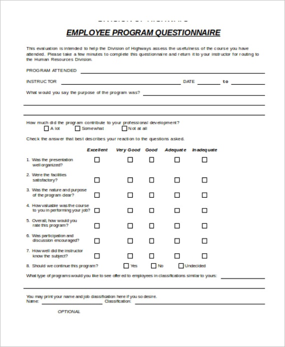 personal trainer course evaluation form
