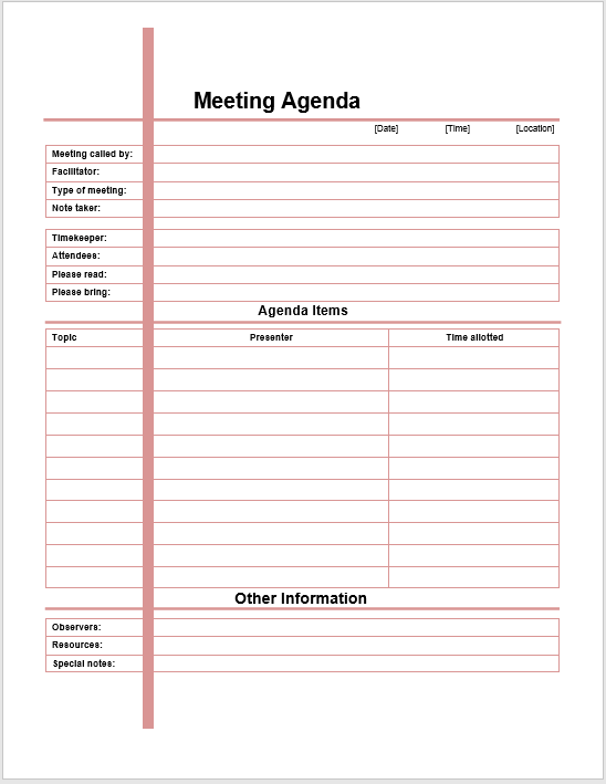 A business meeting agenda must answer certain questi. 67 Free Printable Meeting Agenda Templates In Ms Word Format