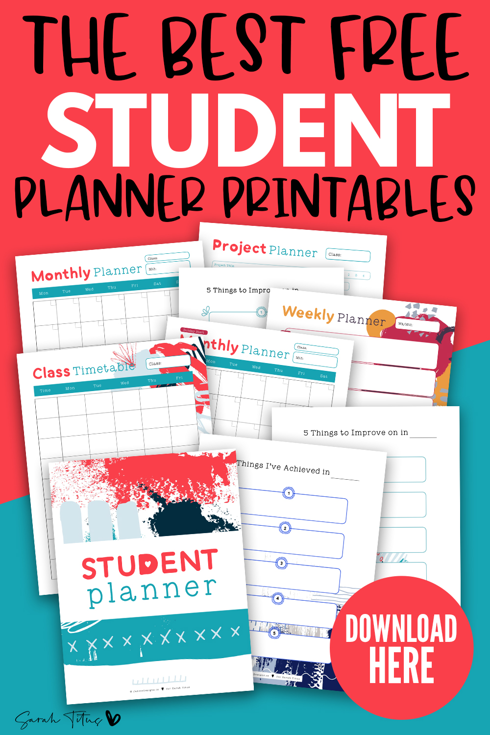 On your information, the structure consists of the header and the body. The Best Free Student Planner Printables Sarah Titus From Homeless To 8 Figures