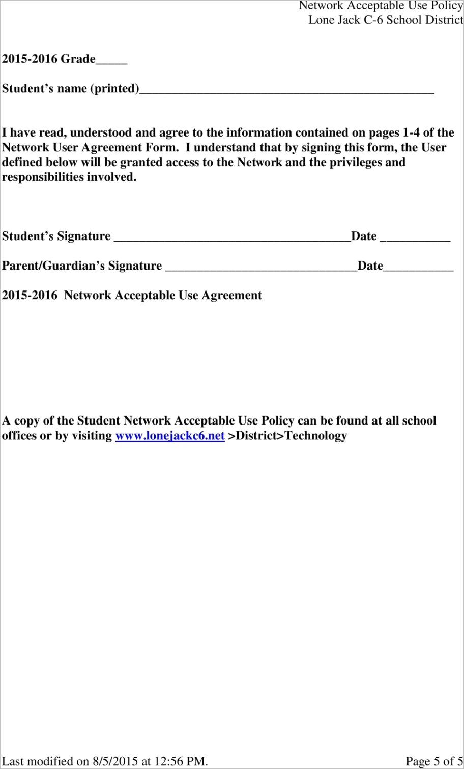 Student network acceptable use policy lone jack c 6 school district