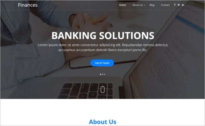 free bootstrap 4 5 one page banking website template finances