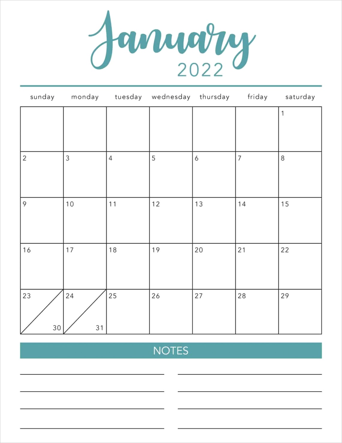 free printable calendar