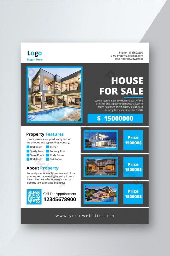 clean and mercial real estate flyer design template ml