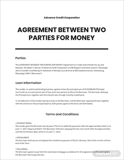 agreement between two parties
