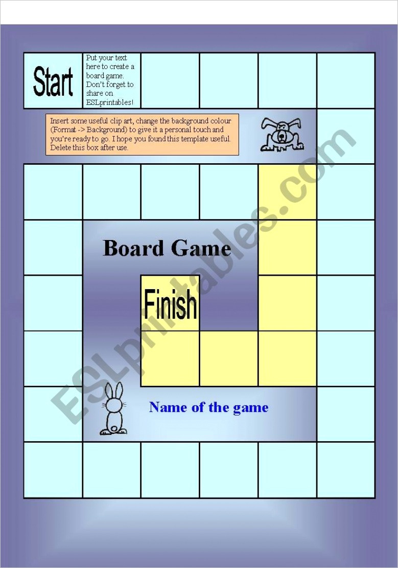 Board Game Template 31 square
