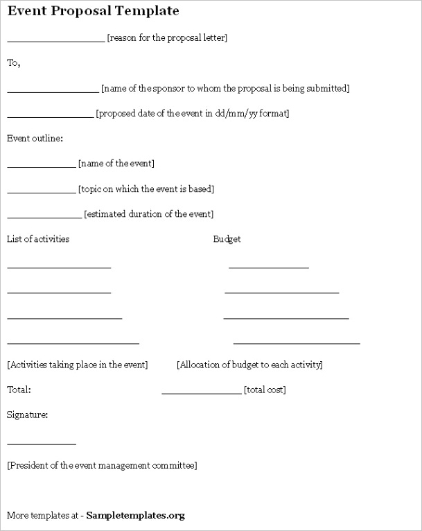 perfect event proposal template