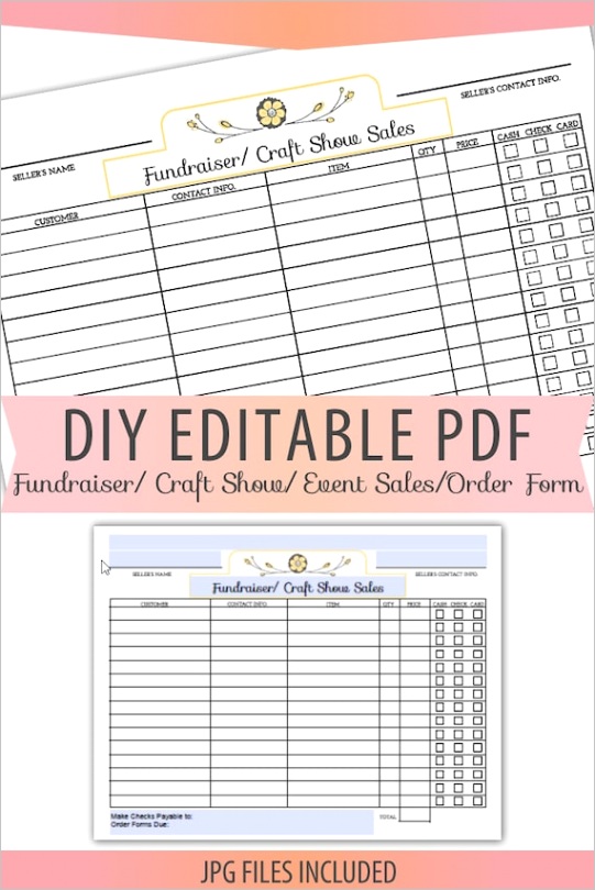 diy editable printable pdf order