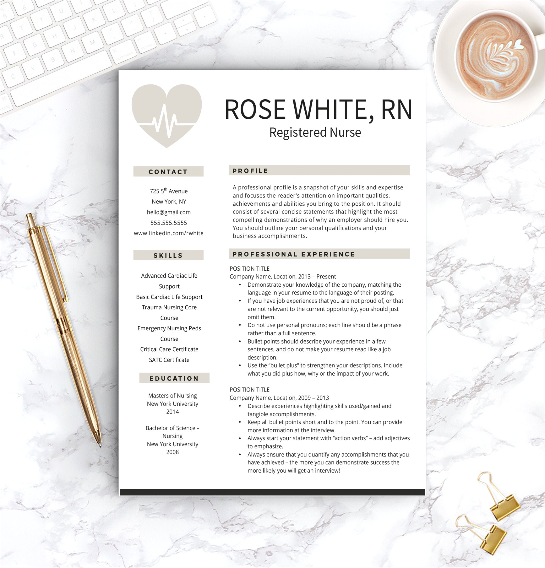nurse resume template free cover letter
