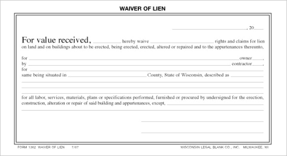 waiver of lien