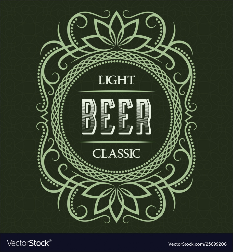 light classic beer label design template vector