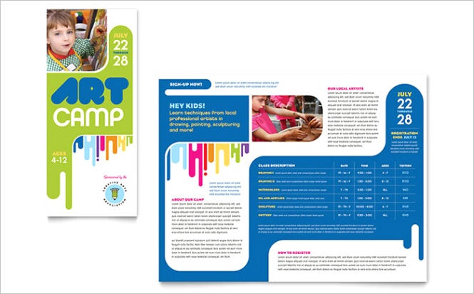 Kids Art Camp Brochure Template Design MA x