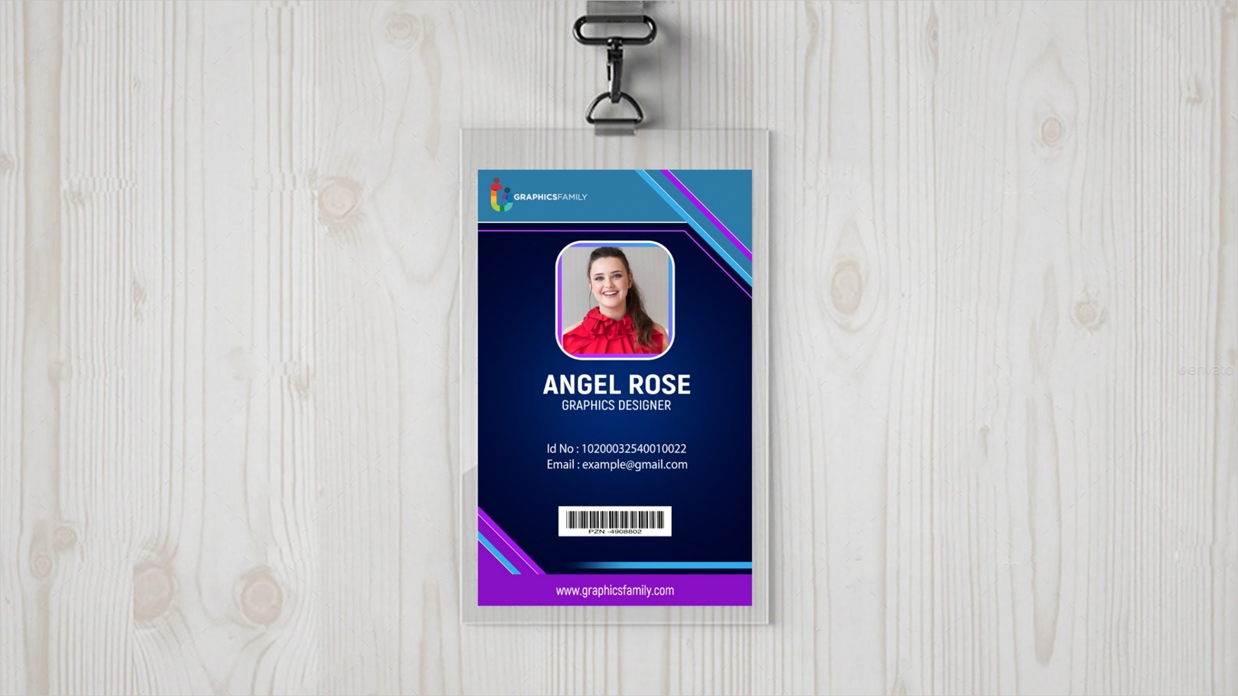 business id card template with photo