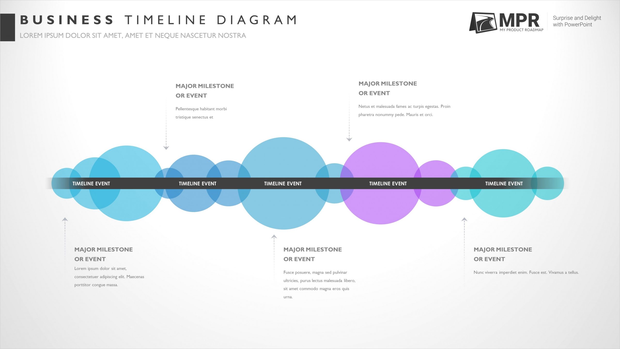 five phase professional timeline powerpoint template