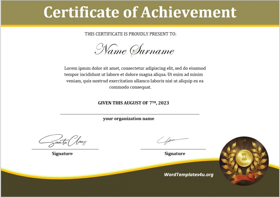 achievement certificatesml