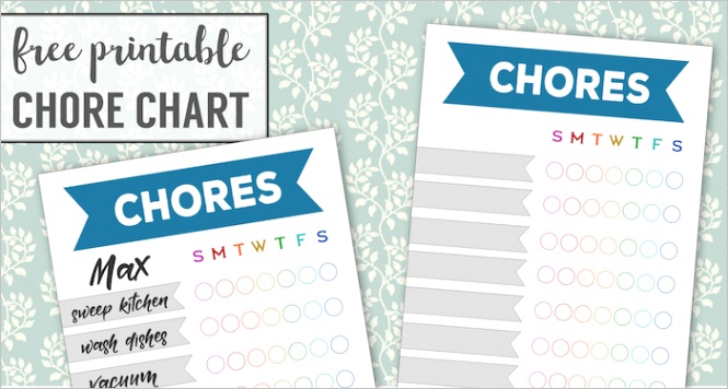 free printable weekly chore charts