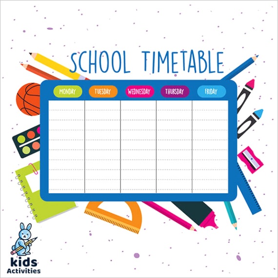 school timetable template