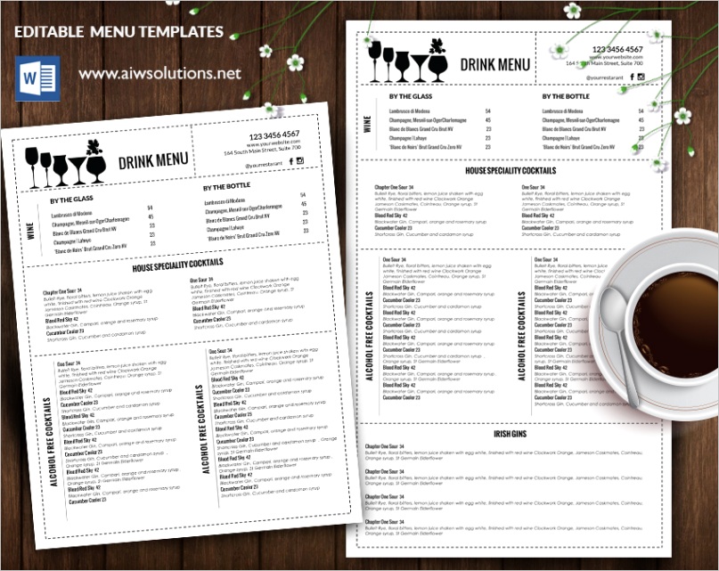 food menu template id34