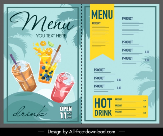 food drink menu templateml