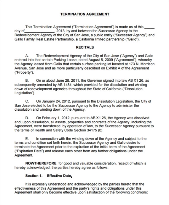termination agreement