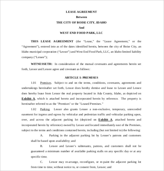 truck lease agreement